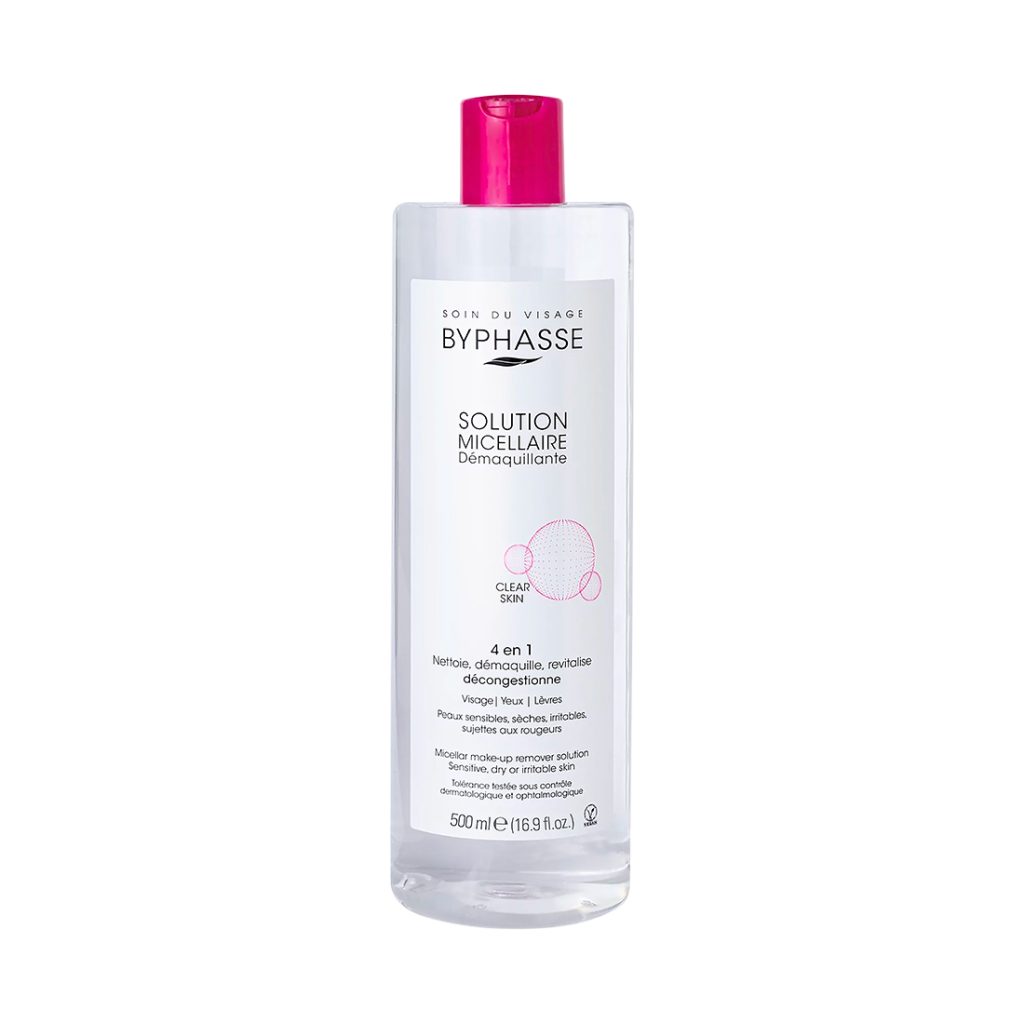 SOLUCIÓN MICELAR DESMAQUILLANTE PIELES SENSIBLES, SECAS, IRRITABLES 500ML.-BYPHASSE