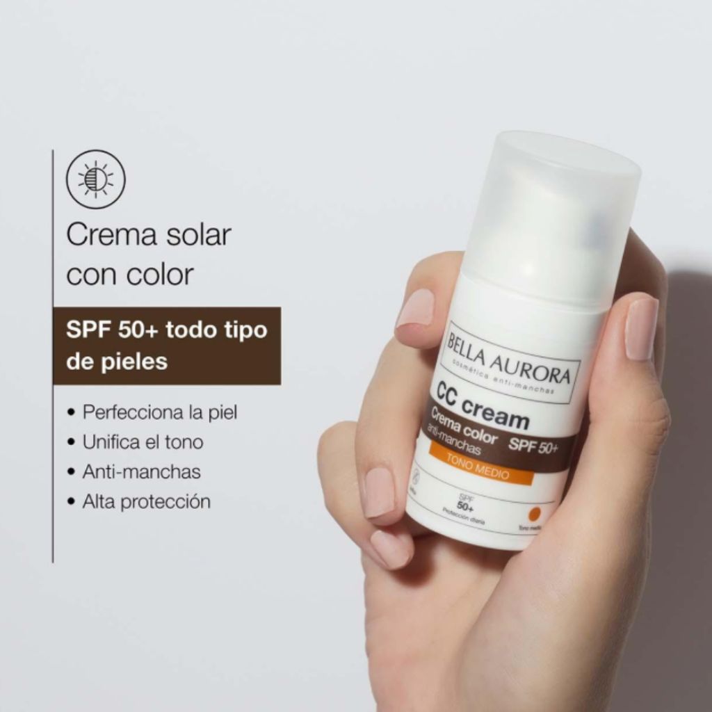 PACK CREMA COLOR MEDIO SPF50+ NECESER RAYAS MARRON – BELLA AURORA