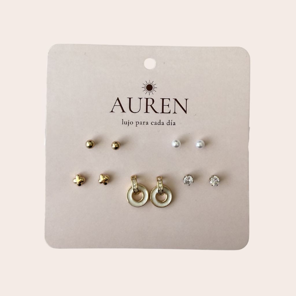 ARETES SET 5 CLIPS PEQUEÑOS – AUREN